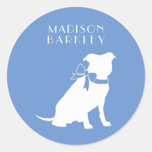 Sticker Rond Pit Bull Chien Puppy Pitbull
