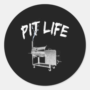 Sticker Rond Pit Life Bbq Pitmaster Lifestyle
