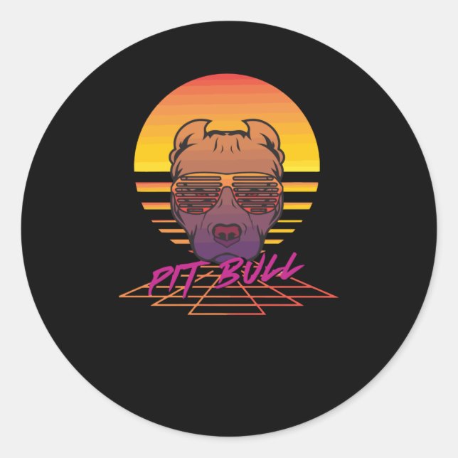 Sticker Rond Pitbull (Devant)
