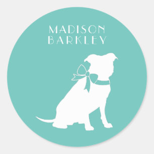 Sticker rond Pitbull Classic Pit Bull Chien Chien