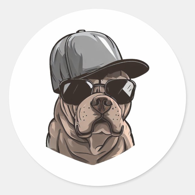 Sticker Rond Pitbull Gangster (Devant)