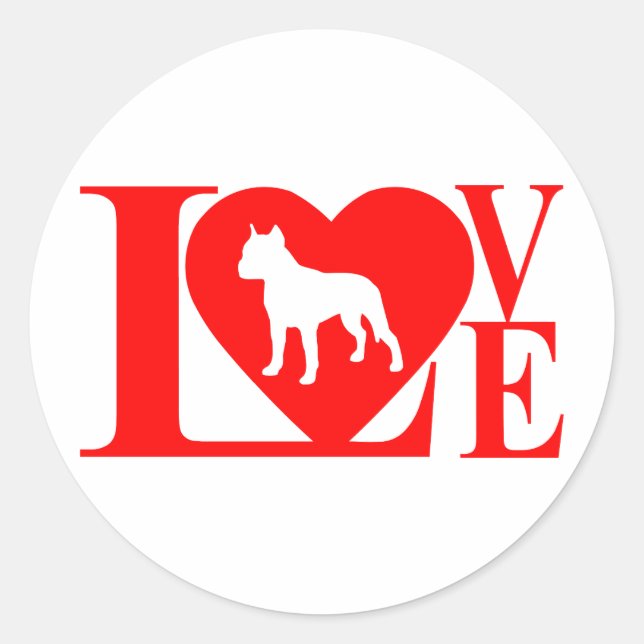 STICKER ROND PITBULL LOVE (Devant)