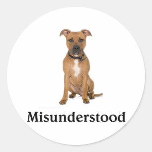 Sticker Rond Pitbull - mal compris