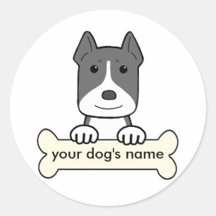 Sticker Rond Pitbull personnalisé