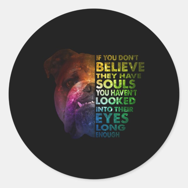 Sticker Rond Pitbull regarda Dans Leurs Yeux Assez Longs Chiens (Devant)