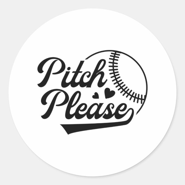 Sticker Rond Pitch S'Il Vous Plaît Softball Shirt Imprimer (Devant)