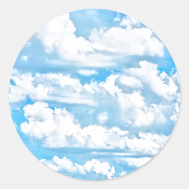 Sticker Rond Pittoresque Joyeux nuages ensoleillés Arrière - pl (Devant)