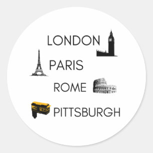 Sticker Rond Pittsburgh Funny Cities Travel Pennsylvania Home C