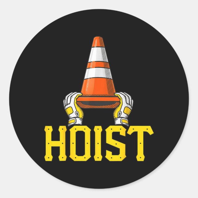Sticker Rond Pittsburgh hisse le cône de signalisation (Devant)