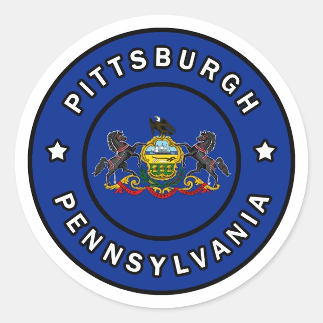 Sticker Rond Pittsburgh Pennsylvanie (Devant)