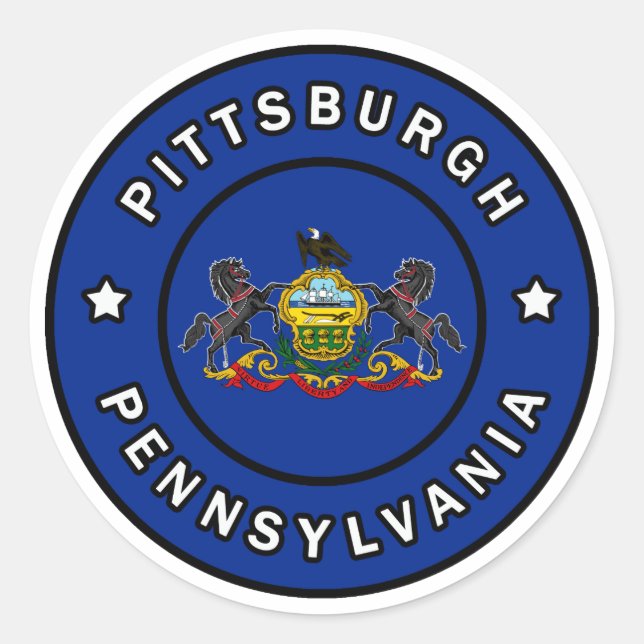 Sticker Rond Pittsburgh Pennsylvanie (Devant)