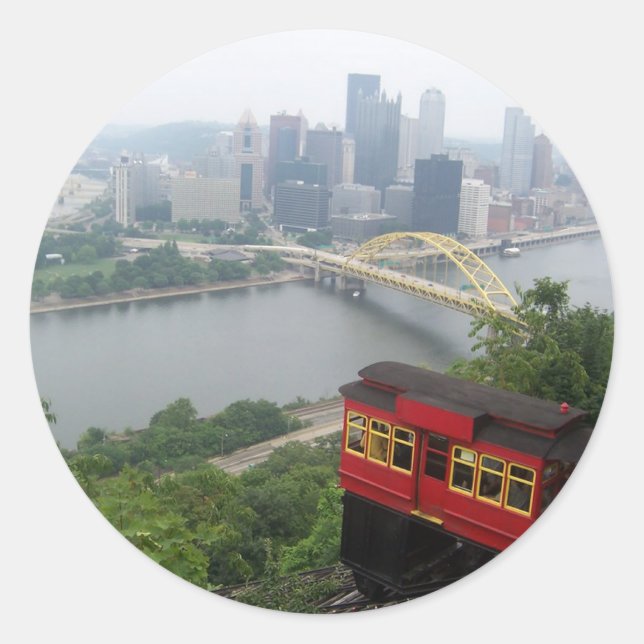 Sticker Rond Pittsburgh Skyline (Devant)