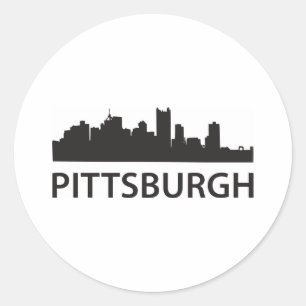 Sticker Rond Pittsburgh Skyline