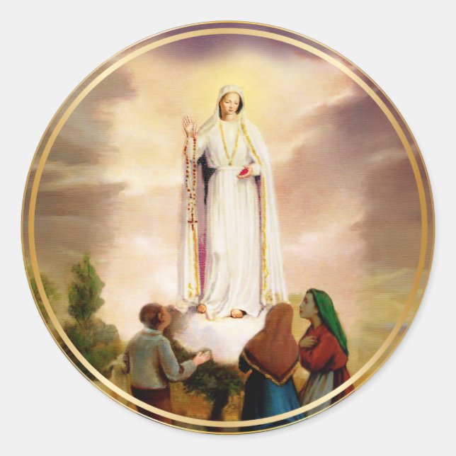 Sticker Rond Pix Dezines Notre Dame de Fatima (Devant)