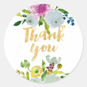 Sticker Rond PixDezine aquarelle fleurie/ranunculus vert