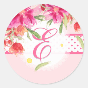 Sticker Rond PixDezine aquarelle peut fleur/do-it-yourself coul