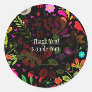 Sticker Rond PixDezine arbre rétro / couleur de fond DIY