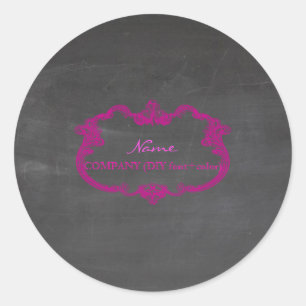 Sticker Rond PixDezine Chalkboard+Cadre baroque lunaire