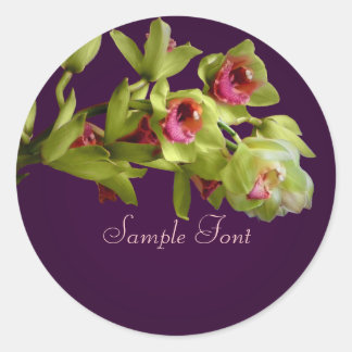Sticker Rond PixDezine cymgidium vert orchidée/do-it-yourself a