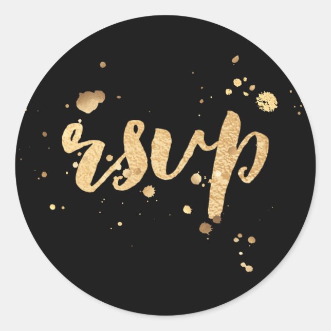 Sticker Rond PixDezine éblouit faux or/rsvp (Devant)