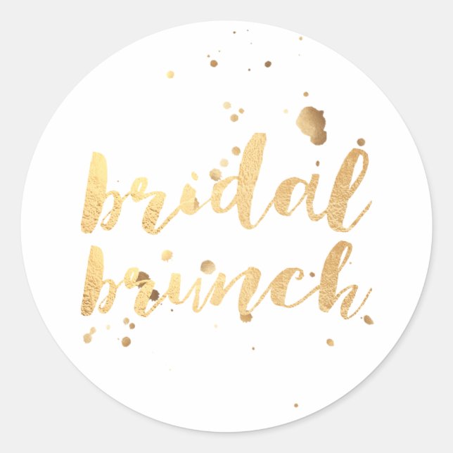 Sticker Rond PixDezine fabuleux brunch or/nuptiale (Devant)