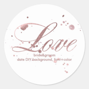 Sticker Rond PixDezine Faux Rose ébloui Or/amour
