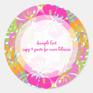Sticker Rond PixDezine hibiscus lei/do-it-yourself couleur arri