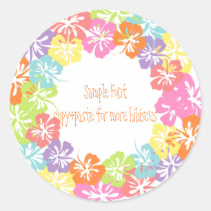 Sticker Rond PixDezine hibiscus lei/do-it-yourself couleur arri