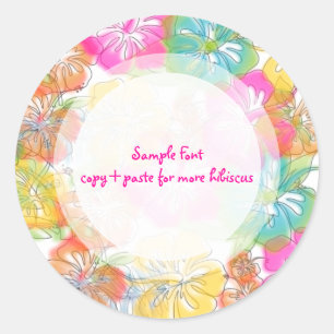 Sticker Rond PixDezine hibiscus lei/do-it-yourself couleur arri