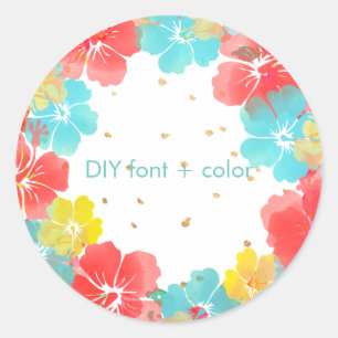 Sticker Rond PixDezine hibiscus lei/do-it-yourself couleur arri