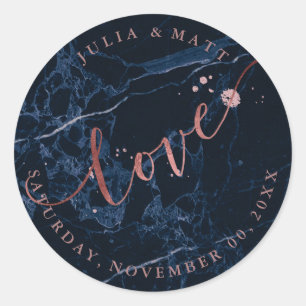 Sticker Rond PixDezine Love Marble/Faux Rose Gold
