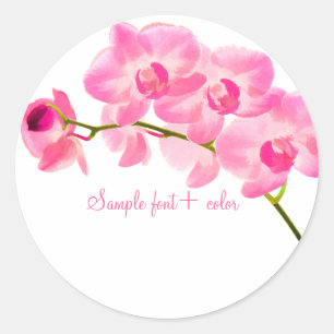 Sticker Rond PixDezine maui orchidée rose