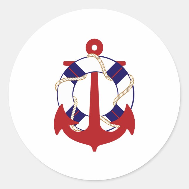 Sticker Rond PixDezine nautique/ancres/céane/ (Devant)