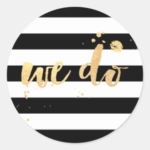 Sticker Rond PixDezine rayures/ébloui faux or/nous faisons