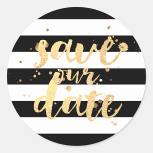 Sticker Rond PixDezine rayures/faux or éblouis/enregistrez notr