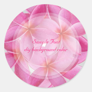Sticker Rond PixDezine rose plumeria/do-it-yourself couleur arr