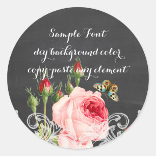 Sticker Rond PixDezine vintage rose+tableau de bord