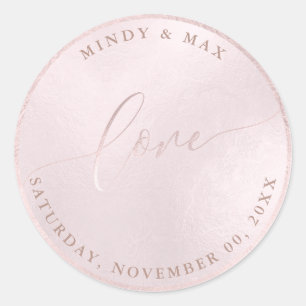Sticker Rond PixDezines ADORE IRIDESCENT ROSE BLANC