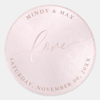 Sticker Rond PixDezines ADORE IRIDESCENT ROSE BLANC