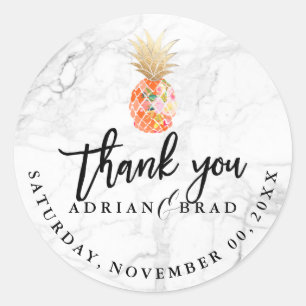 Sticker Rond PixDezines Aloha Ananas/Marbre