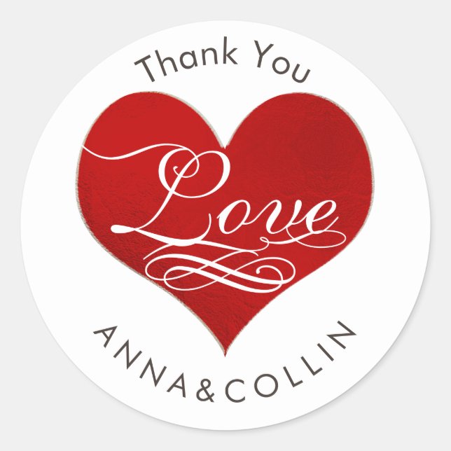 Sticker Rond PixDezines Amour/Coeur Rouge/Merci (Devant)