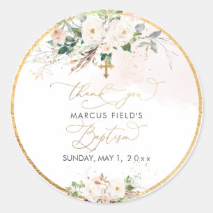 Sticker Rond PixDezines aquarelle roses roses roses roses rose 