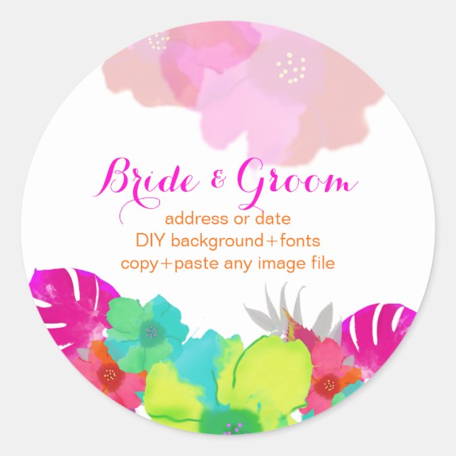 Sticker Rond PixDezines bali kai/vert/rose/do-it-yourself (Devant)