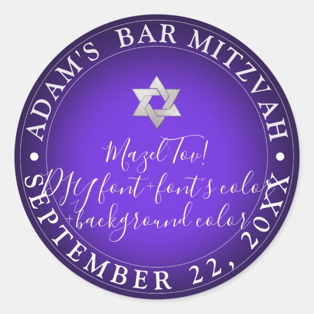 Sticker Rond PixDezines Bar Mitzvah/Bat mitzvah/do-it-yourself  (Devant)