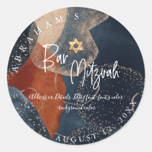 Sticker Rond PixDezines Bar Mitzvah, H2 Classique Abstrait mode