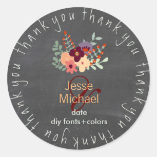 Sticker Rond PixDezines chalkboard petite fleurs/do-it-yourself