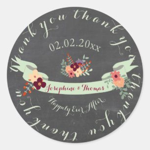 Sticker Rond PixDezines chalkboard petite fleurs/do-it-yourself