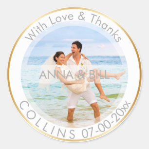 Sticker Rond PixDezines do-it-yourself couleur/photo/Merci