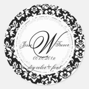 Sticker Rond PixDezines do-it-yourself monogramme de style coul