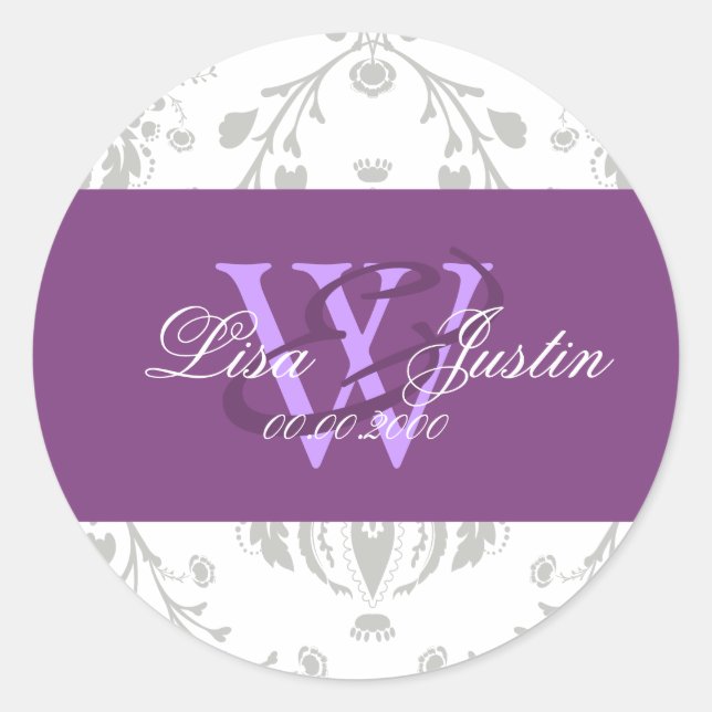 Sticker Rond PixDezines dolcé damask diy couleur (Devant)